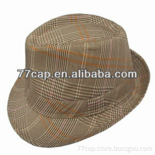 short brim homburg 100% cotton Fedora women's summer Hat